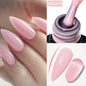 MEET ACROSS 7ml Gelatina Nuda Shimmer Base in gomma Gel Glitter Rosa Viola UV/LED Nail Art Vernis Gel Smalto per manicure Unghie FAI DA TE