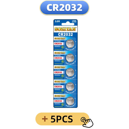5-60 pezzi, batteria a bottone CR2032, batteria al litio 3V per orologi, giocattoli, calcolatrici, telecomandi per auto, batteria a forma di moneta.