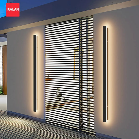 Lampada da parete per esterni a forma di striscia lunga, IP65, impermeabile, lampada da parete moderna per balcone, applique da parete per interni, luci a LED, design minimalista.