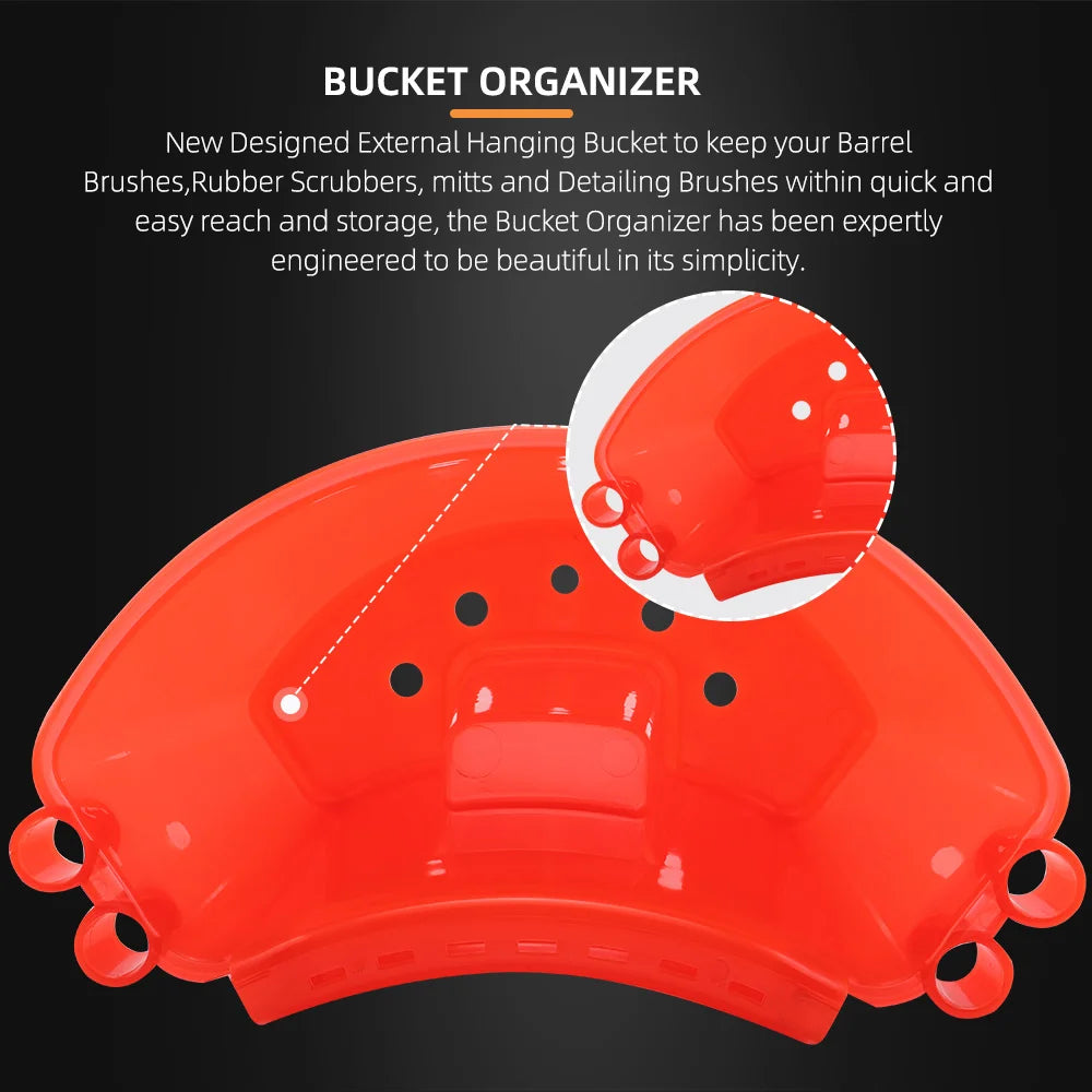 SPTA Universal Bucket Organizer Car Detailing lavaggio Tool Storage Kit barile appeso esterno