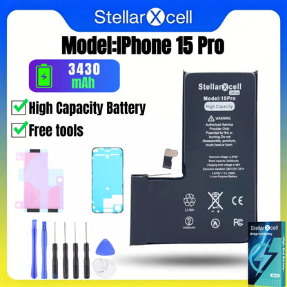 Batteria StellarXcell Ultra per iPhone, Spedita dalla Germania, per iPhone 7 8 X XR XS XSMAX 11 12 13 14 15 Mini Plus Pro Promax, Batteria ad Alta Capacità, Batteria di Alta Qualità, Batteria Sostitutiva per iPhone con Stru