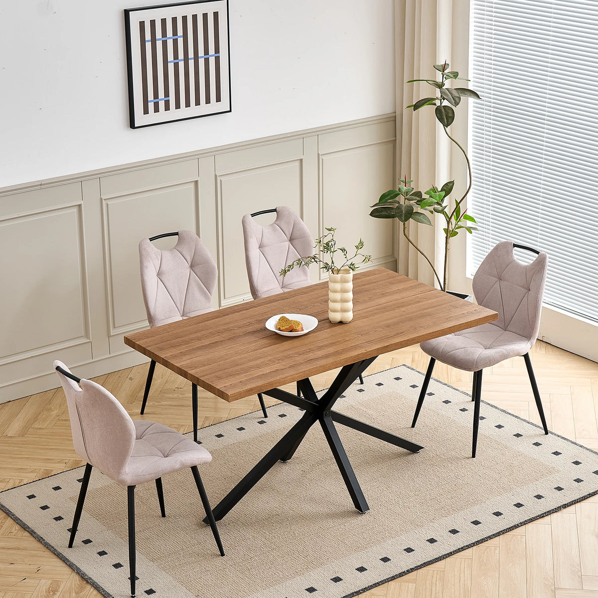 Sedia da pranzo moderna 2/4/6 pezzi, comode sedie imbottite con gambe in metallo per cucina/soggiorno/camera da letto