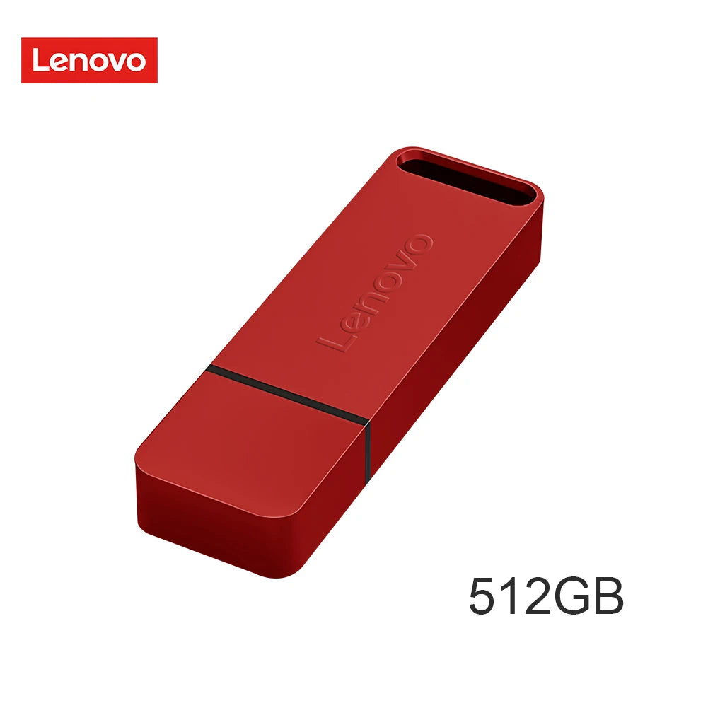 Chiavetta USB Lenovo Mini ad alta velocità, in metallo, resistente e portatile, con capacità di archiviazione di 2 TB/1 TB/512 GB/256 GB/128 GB, ideale per PC, laptop e sistemi audio per auto.