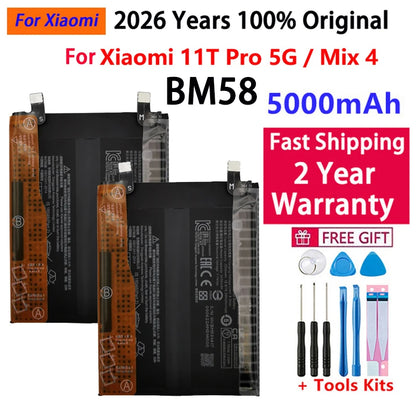 Batteria BM58 originale al 100% per Xiaomi Mi 8 9 10 11 11i 11T Ultra SE Lite Mi A3 CC9 CC9e Poco F3 Redmi K40 Pro Mix 4 batterie 5G