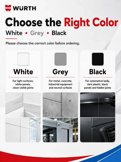 Adesivo Strutturale Poliuretanico PU Originale Wurth Bond+Seal 1K Bianco Grigio Nero per Auto Metallo Legno Calcestruzzo