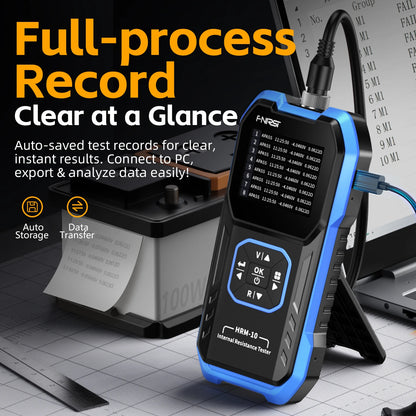 FNIRSI HRM-10 Tester di resistenza interna di tensione della batteria 18650 Tester di condensatori per batterie per auto con piombo al litio acido AC ad alta precisione