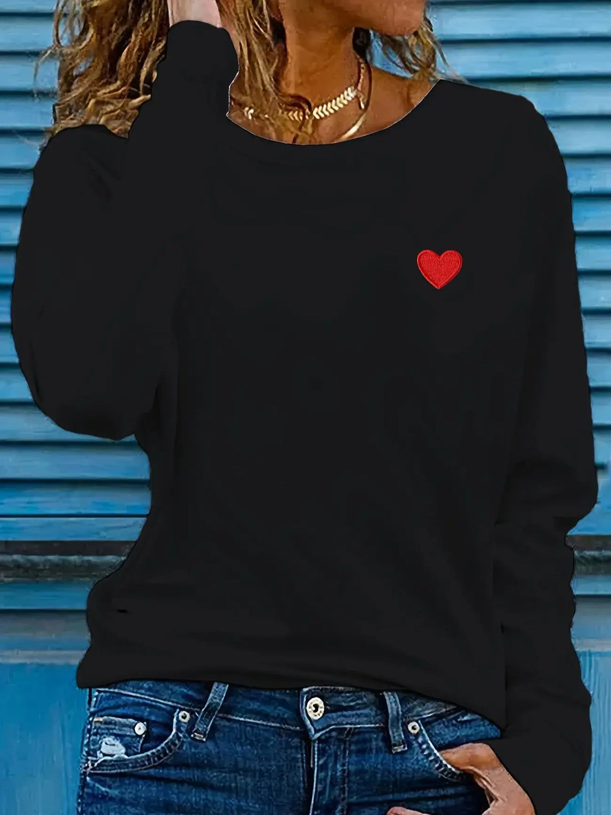 T-shirt da donna in 100% cotone, ideale per l'autunno e l'inverno, in bianco e nero, stile street, comoda, a maniche lunghe, con stampa, abbigliamento casual da donna.