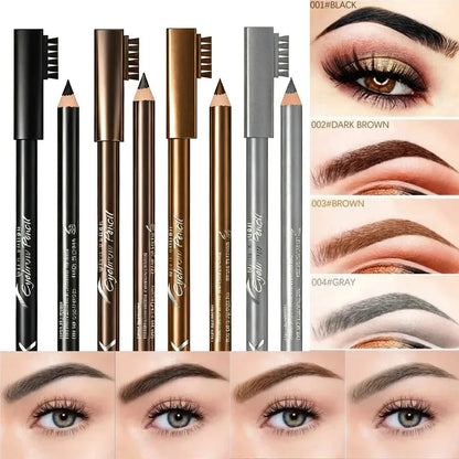 Matita per Sopracciglia Professionale a Doppia Punta con Pennello, Impermeabile, Resistente alle Macchie, Colore Naturale, Facile da Applicare, Eyeliner per Donne, Penna per il Trucco delle Sopracciglia