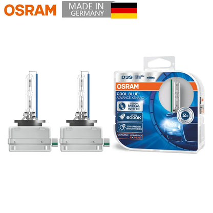 OSRAM HID D3S D1S D2S D4S Cool Blue Advance CBA Xenon Super White Faro per auto Fascio alto/basso Originale 6000K12V 35W (2 pezzi)