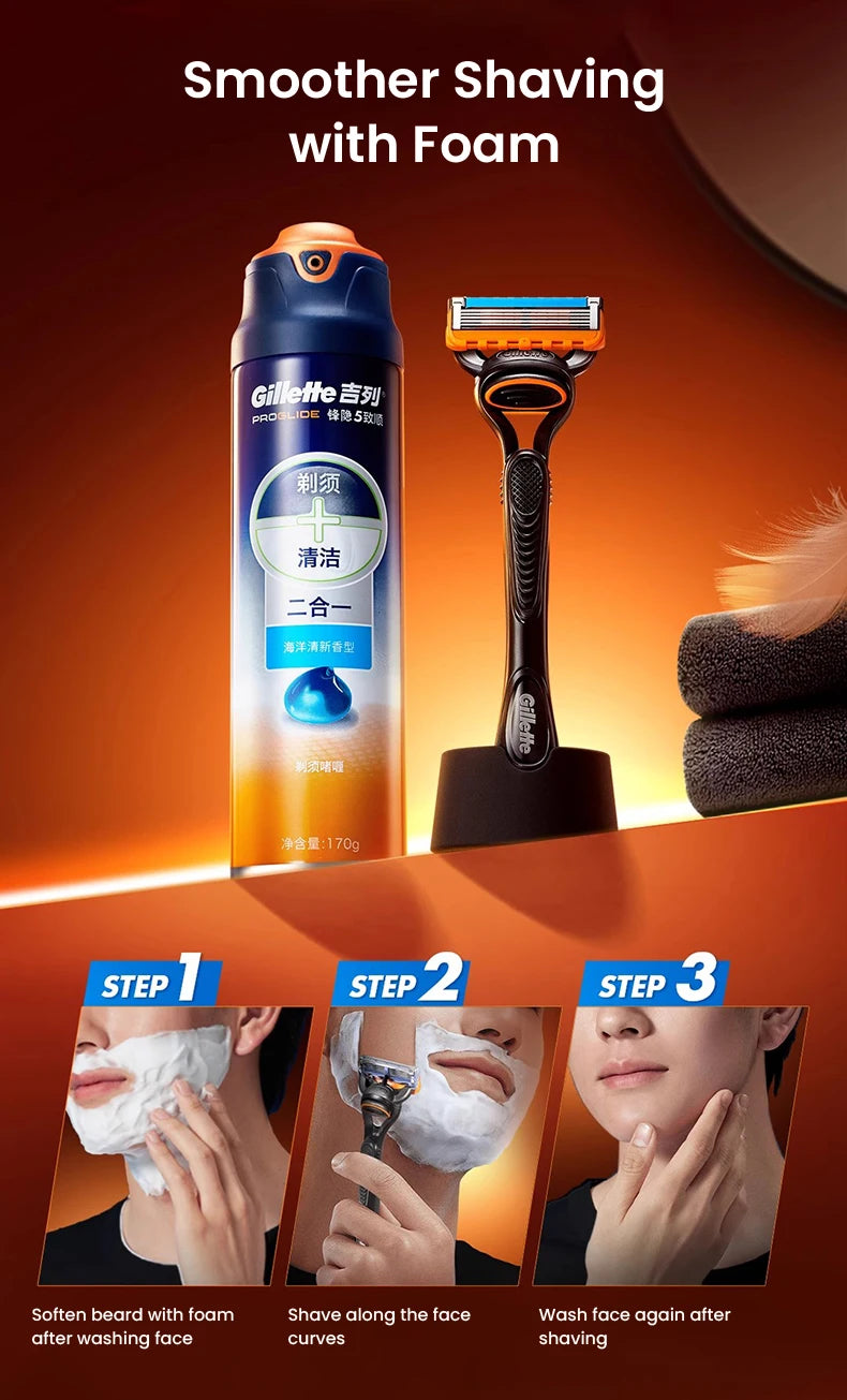 Set Rasoio Gillette Fusion 5 con 5 Lame Ultra-Sottili, Striscia Lubrificante e Rifinitore Posteriore, Disponibile in Diverse Specifiche