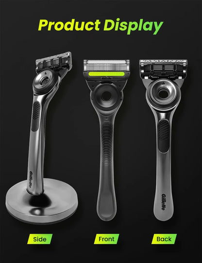 Gillette Labs Razor Aurora Series Flexdisc Rasoio da barba con lama a induzione a 5 strati per uomo con supporto