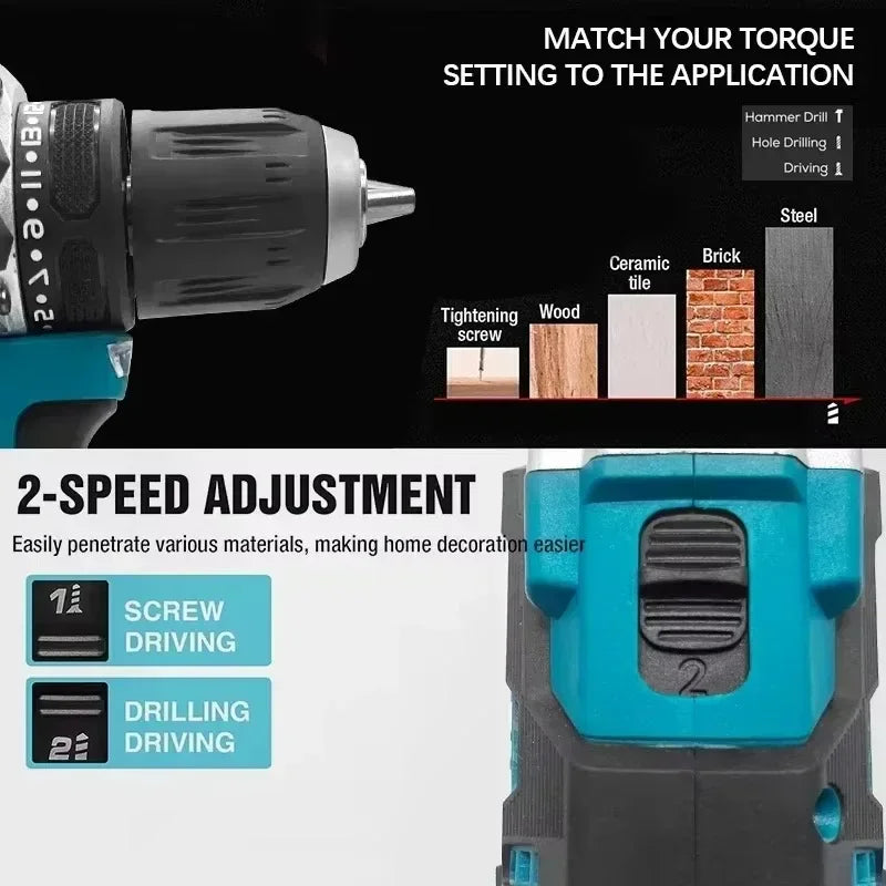 2026 Makita DDF487 Trapano Avvitatore Elettrico a Batteria Brushless 18V per Sistema di Batterie Makita 18V