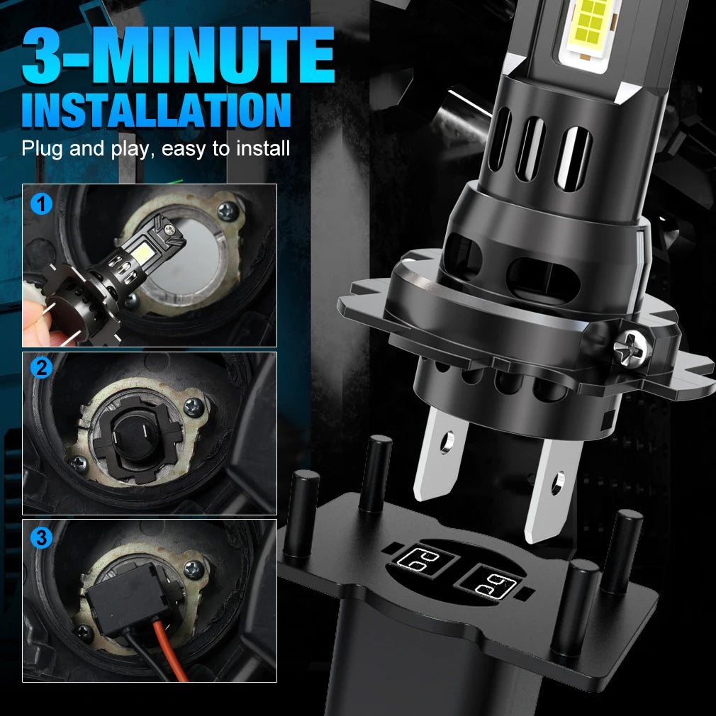 XSTORM H7 Lampadine LED 150W 60000LM Fari LED H1 Canbus Fari LED H4 Lampade Turbo per Auto 6000K 12V Automobilistiche ﻿ ﻿