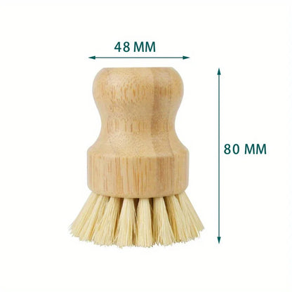 Spazzola per Lavaggio Piatti Naturale con Manico in Legno, Spazzola per Pentole in Corda Anti-Impronta d'Olio, Accessori per Pulizia in Sisal e Cocco Naturale