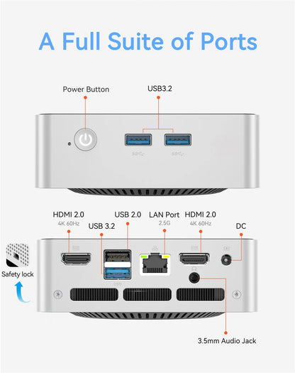 Mini PC Mllse M5 Processore Intel Core I5-8257U 16Gb Ram Ddr4 512Gb Ssd Wifi 6 Bluetooth 5.3 Win 11 Pro