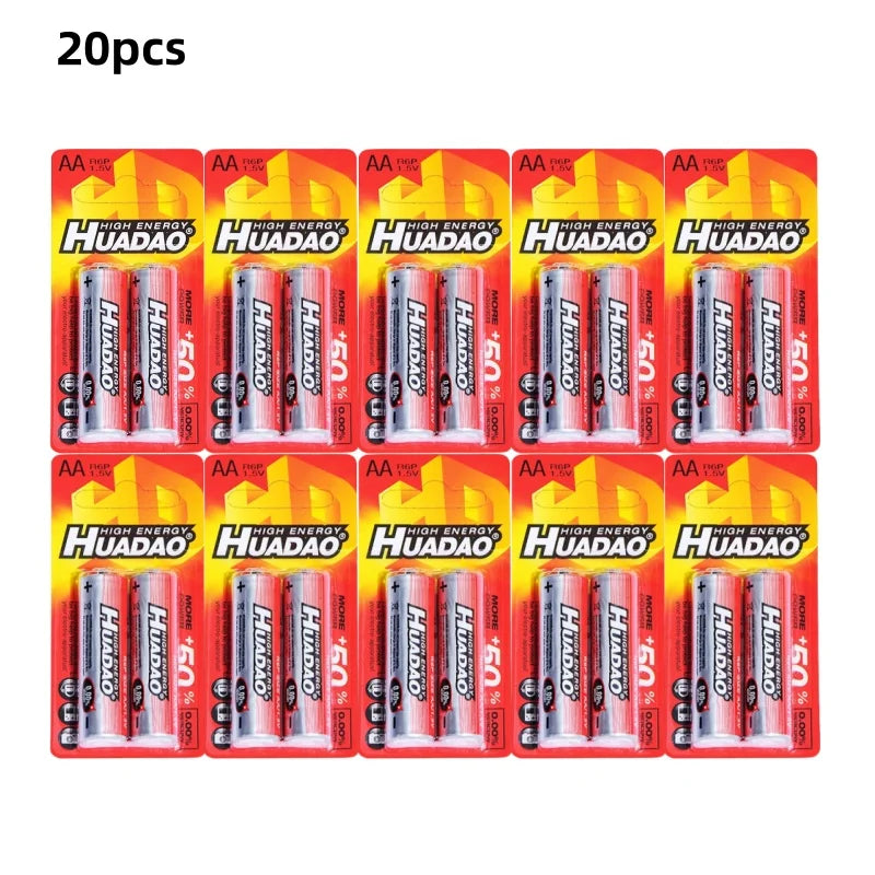 20 batterie AA usa e getta ad alta capacità, 1,5V, per fotocamera, calcolatrice, sveglia, mouse, telecomando