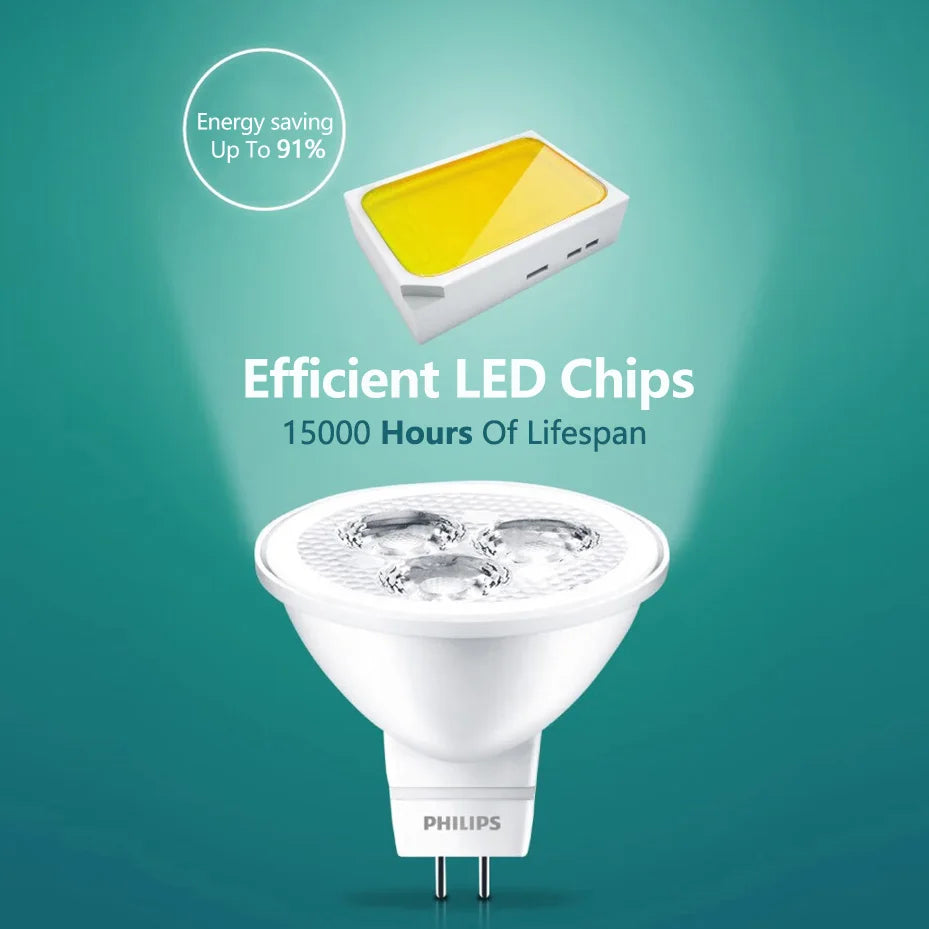 Philips 4 pezzi CorePro LED MR16 3W(=35W) 5W(=50W) Lampadina riflettente 12V GU5.3 24D Spot Light 2700K 6500K Bianco Hotel Negozi Lampade