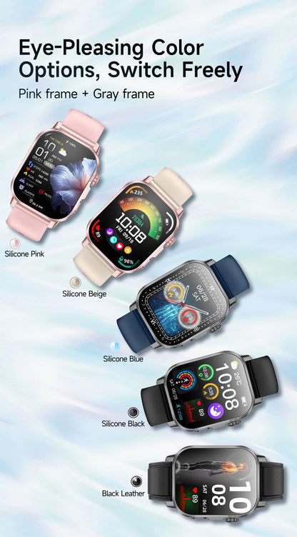 Nuovo Smartwatch per Uomo con Diagnosi ECG Accurata, Misurazione di Pressione Sanguigna, Ossigeno nel Sangue, Grasso nel Sangue, Acido Urico, Temperatura, Chiamate Bluetooth