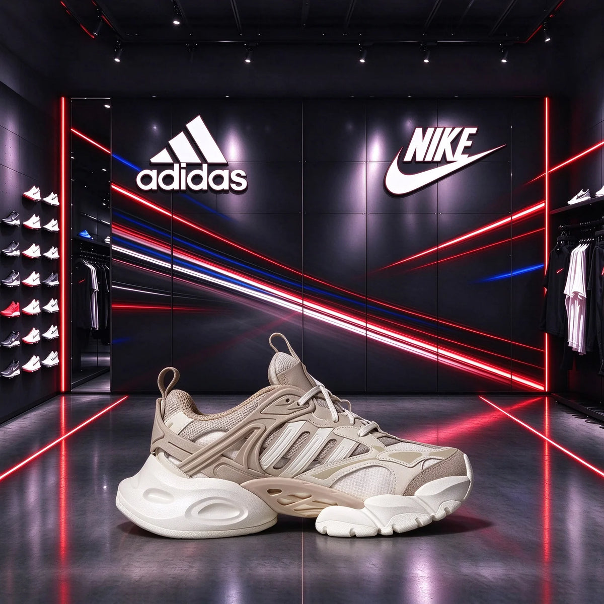 Sneakers Adidas Beige, Scarpe da Corsa Casual con Suola Spessa e Rete Traspirante Multistrato per Uomo e Donna IH7799