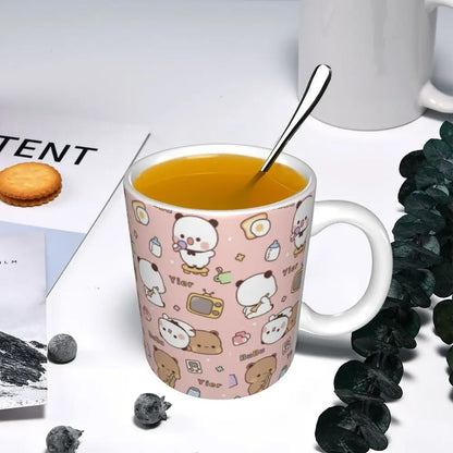Tazze personalizzate per coppia Bubu Dudu Panda e Brownie Bear Tazza da caffè per tè al latte in ceramica fai-da-te