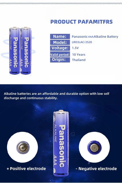 Batterie alcaline Panasonic AA/AAA da 1,5 V, adatte per fotocamere digitali, torce elettriche, lettori CD, mouse wireless, ecc.