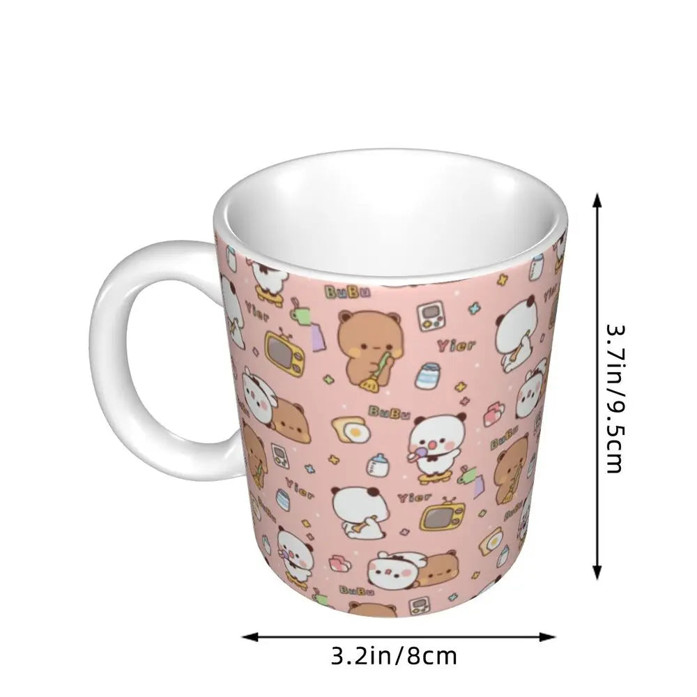 Tazze personalizzate per coppia Bubu Dudu Panda e Brownie Bear Tazza da caffè per tè al latte in ceramica fai-da-te