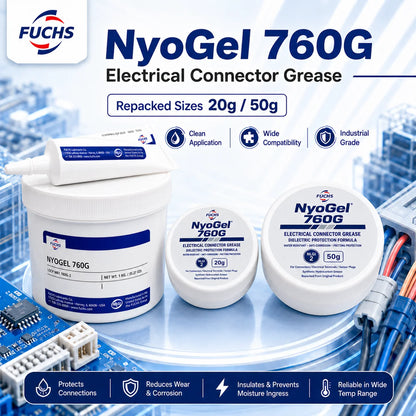 NyoGel 760G Grasso per Connettori Elettrici, Lubrificante Dielettrico Anticorrosione per Terminali di Cablaggio Automobilistico e Spine per Sensori 20g 50g