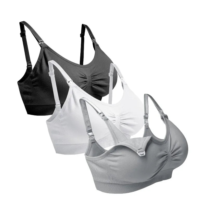 Reggiseni morbidi per l'allattamento per donne, comodi reggiseni premaman senza cuciture con clip di facile accesso, per gravidanza e post-parto