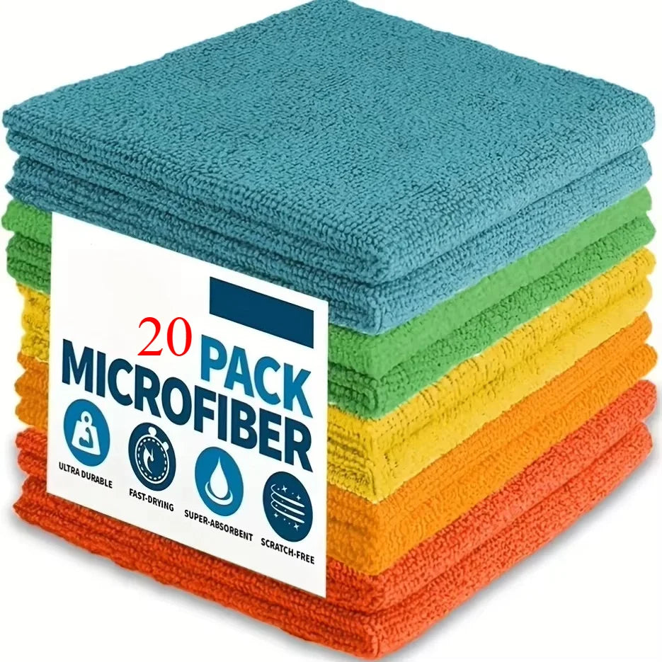 Asciugamano da cucina 5/10/20 pezzi, set di panni per pulizia grigio chiaro in fibra ultrafine, panno assorbente, morbido e smacchiato