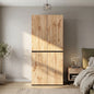 Armadio moderno 90x200 cm con cassetto per gioielli, 4 ante, 1 binario, 3 cassetti, finitura in rovere/bianco, armadio alto per camera da letto, corridoio, ufficio, mobile contenitore in MDF