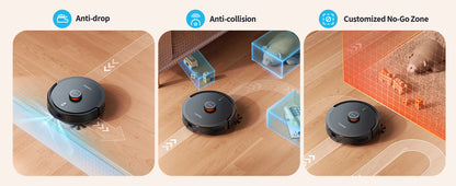 Laresar L20 Robot Aspirapolvere con 5000Pa di Aspirazione, Navigazione LDS, Stazione di Svuotamento Automatico, Controllo Smart APP per Pavimenti e Tappeti