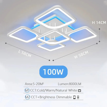 Lampade da soffitto moderne, a sospensione, con tecnologia LED e controllo remoto tramite app, adatte per illuminare camere da letto, cucine, soggiorni e altri ambienti.