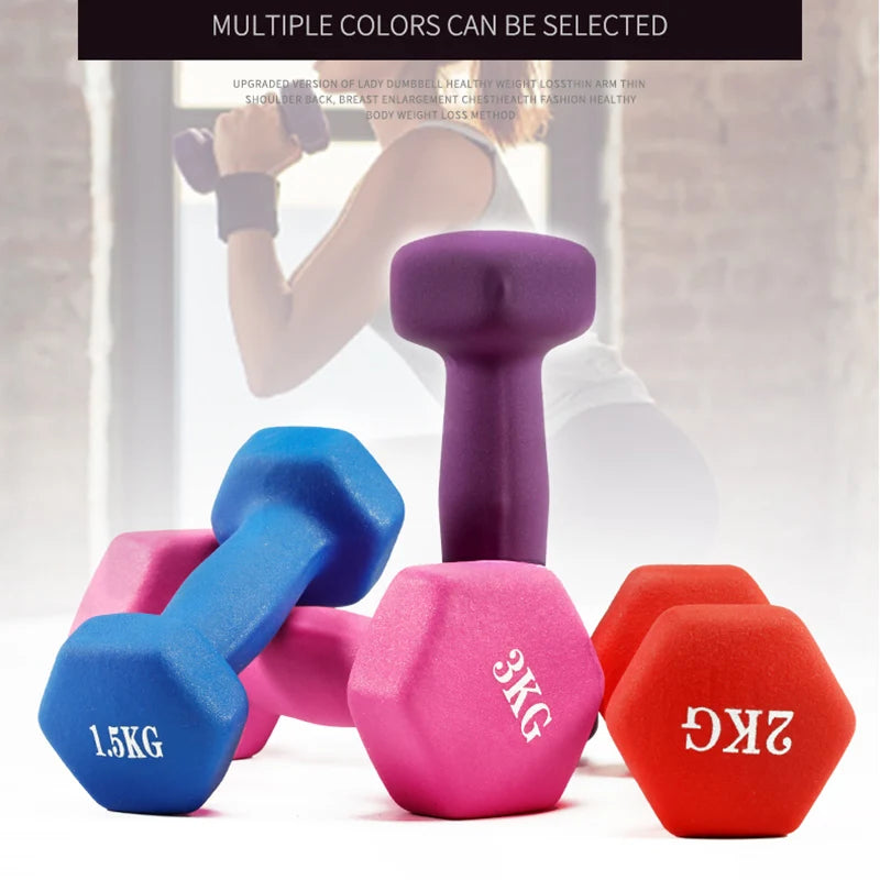 Manubri da donna da 1/2/3/4 kg attrezzature per la casa fitness bilanciere attrezzature in ghisa solida per il dimagrimento del braccio yoga e la perdita di peso