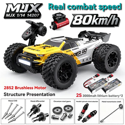 Auto RC MJX Hyper Go 14207 Brushless, Scala 1/14, 2.4G 4WD, Elettrica ad Alta Velocità, Fuoristrada, Telecomando, Monster Truck per Bambini