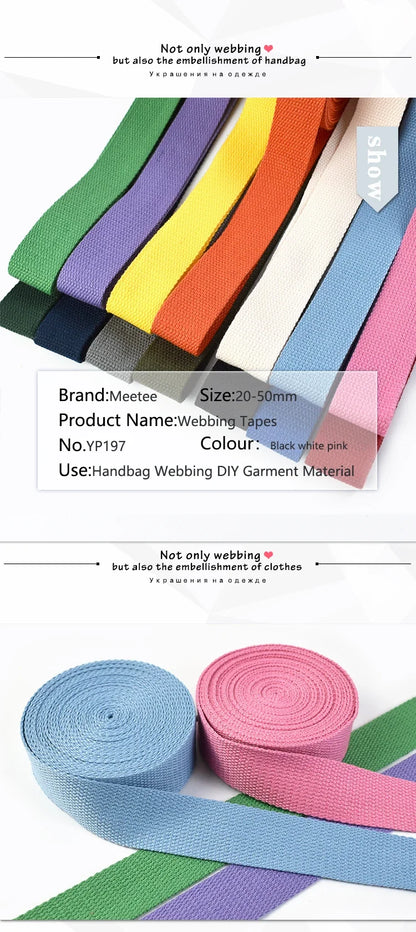 5 Metri 1.3mm 20-50mm Cotone Tessuti Nastro per Borsa Cinghia Zaino Etichetta Nastro Fascia Vestiti Bias Vincolante Accessori Per Cucire FAI DA TE