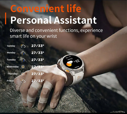 Nuovo Smartwatch T-REX3 Ultra con Batteria da 1100mAh, Impermeabile 10ATM, GPS, Bussola, Torcia, Display AMOLED HD da 1.7'', Chiamate, Orologio Sportivo Intelligente per Uomo