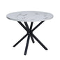 Tavolo da pranzo rotondo in stile nordico EGOONM, 100 cm, piano in MDF, gambe in metallo nero, ideale per sala da pranzo, cucina e arredamento della casa.