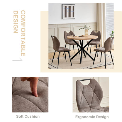 Sedia da pranzo moderna 2/4/6 pezzi, comode sedie imbottite con gambe in metallo per cucina/soggiorno/camera da letto