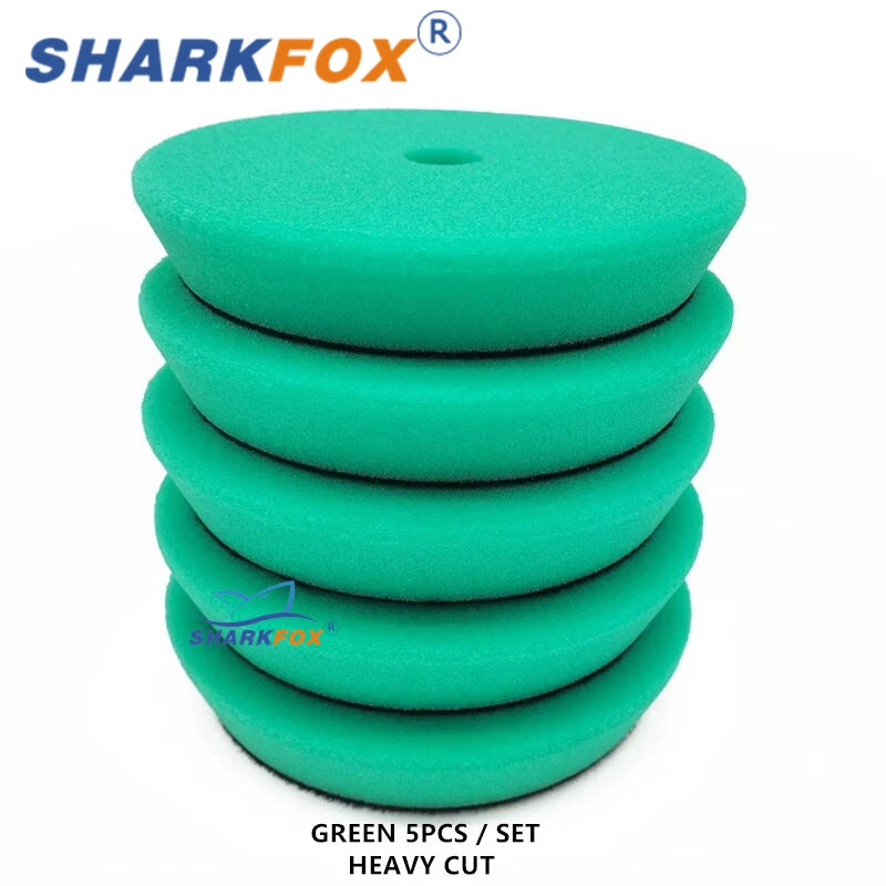Kit di spugne lucidanti Sharkfox da 5 pollici (125 mm)/6 pollici (150 mm) per lucidatrice per auto, disco lucidante in schiuma.