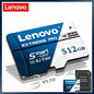 Scheda Micro SD Lenovo 1TB 512GB, scheda SD ad alta velocità 256GB 128GB, scheda TF UHS‑I, scheda di memoria impermeabile per dash cam, telecamere di videosorveglianza, Nintendo Switch.
