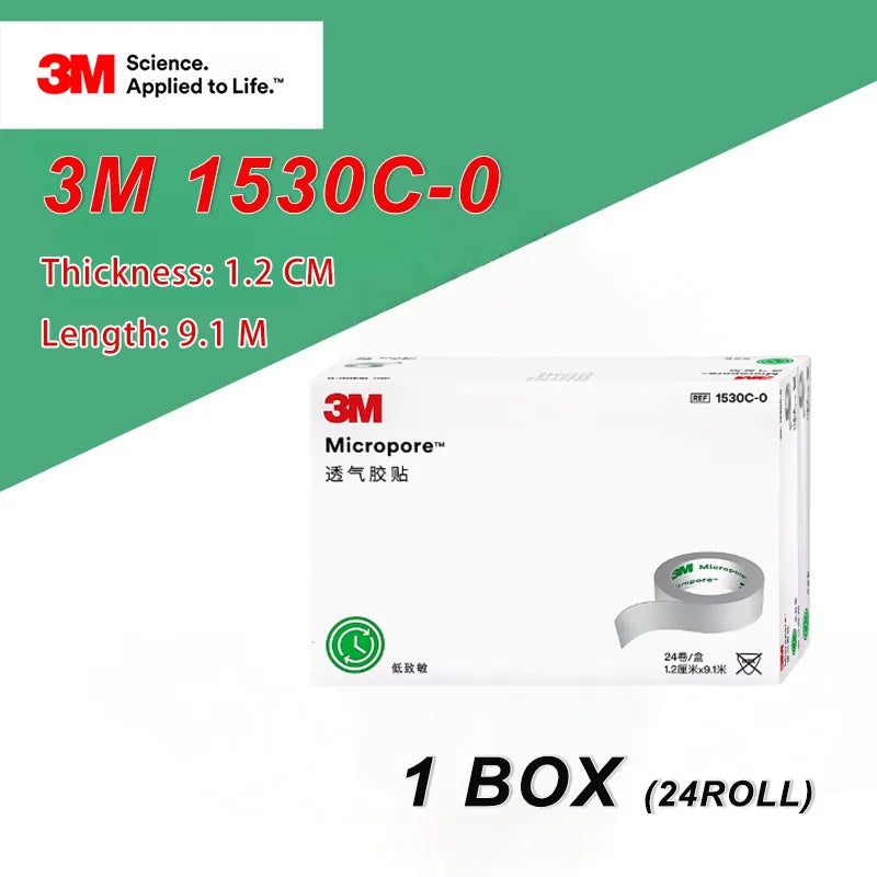Nastro chirurgico microporoso originale 3M 1530 Nastro ipoallergenico ad adesione delicata bianca altamente traspirante