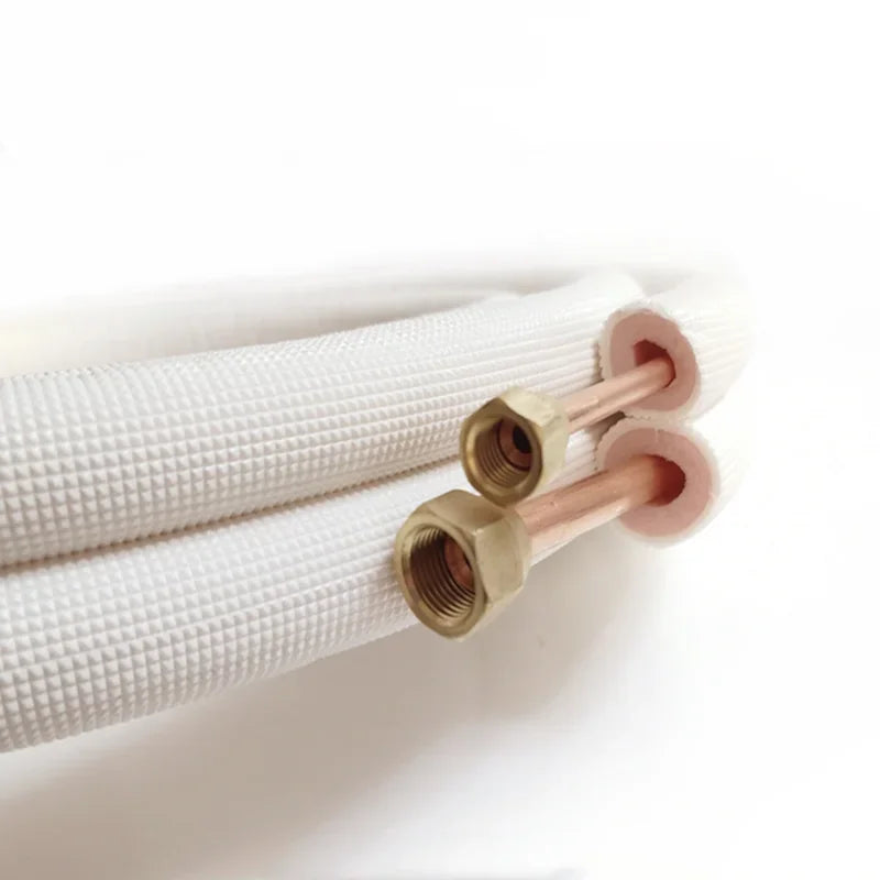 2/3/4/5/7 metri condizionatore d'aria tubo di rame bobina 1/4 ''1/2" schiuma isolata estensione refrigerante con dadi per 6x12 1.5-2HP