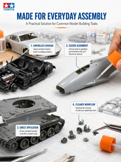 Adesivo in plastica TAMIYA 87012 per modellismo in stirolo, colla di precisione per assemblaggio kit, 20ml
