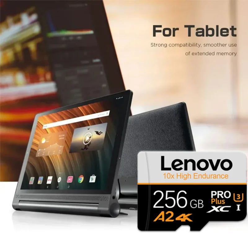 Scheda di memoria Micro SDXC UHS-I ad alta velocità Lenovo, 512 GB/1 TB, 256 GB, classe 10, V30, scheda TF Flash A2 per smartphone, fotocamere e droni.