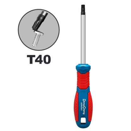 Set di Cacciaviti Torx T8 T10 T15 T20 T25 T27 T30 T40 in Cromo Vanadio con Punta Magnetica Antiruggine, Manico in TPR, Alta Coppia, Utensile a Stella