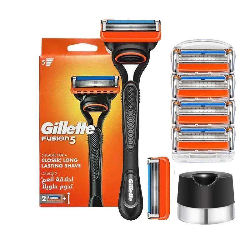 Rasoio di Sicurezza Manuale Gillette Fusion 5 per Uomo con Lame di Ricambio a 5 Strati
