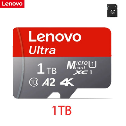 Scheda di memoria Micro SD Lenovo ad alta velocità, disponibile nelle seguenti capacità: 1 TB, 128 GB, 256 GB, 512 GB, compatibile con video 4K Full HD, telefoni, GoPro, droni e action cam.
