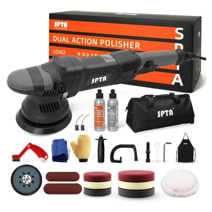 SPTA 5 pollici 780W lucidatrice a doppia azione tampone automatico a velocità variabile con spazzola per pulizia set di tamponi per lucidatura in spugna di lana
