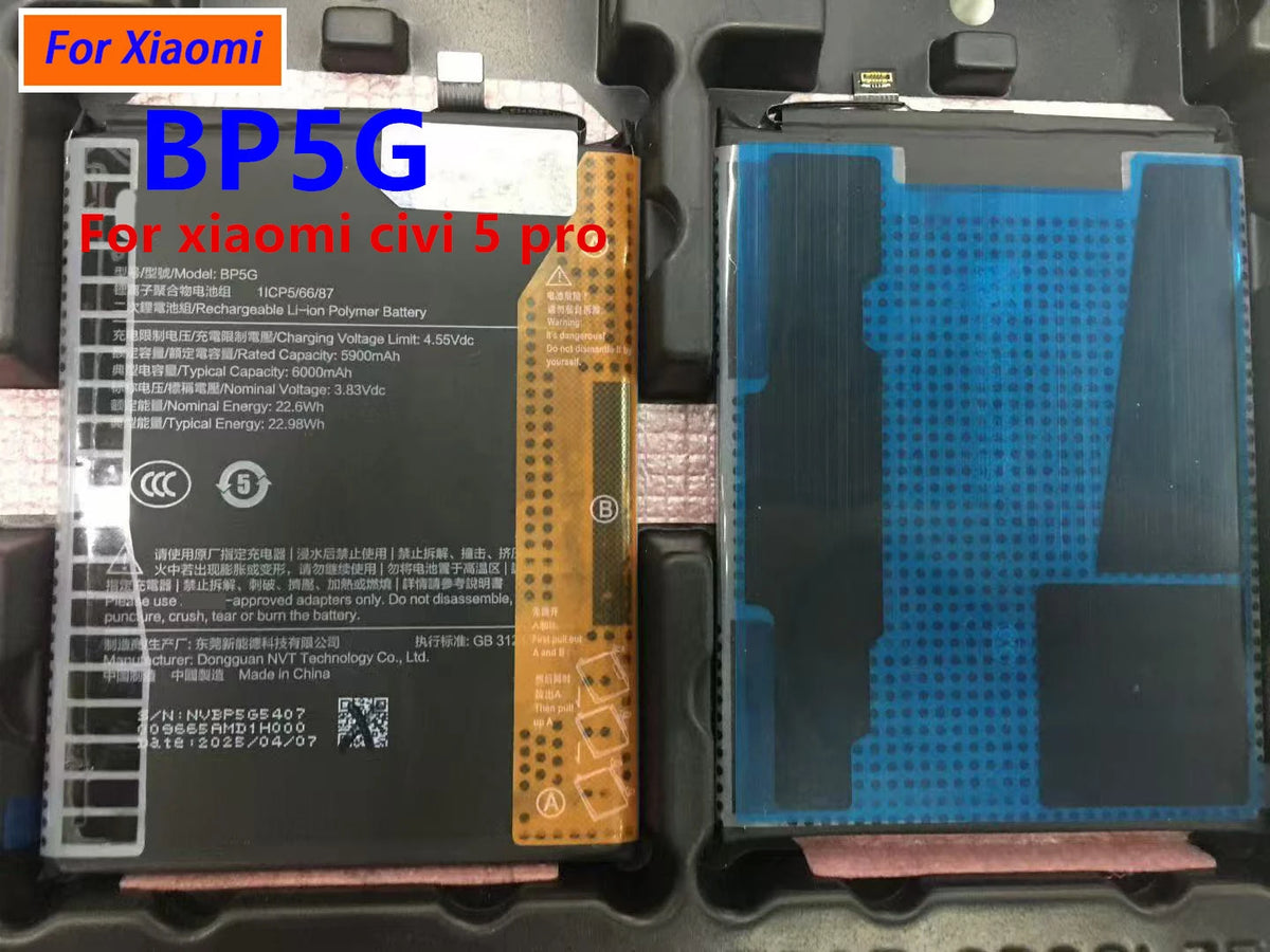 Batterie BP43 BP52 BP49 BP5G BN4F BM3E per Xiaomi Mi 8/Mix 4/Civi 5 Pro/Civi 4 Pro/Redmi Turbo 3/ K40S/Poco F6/F4