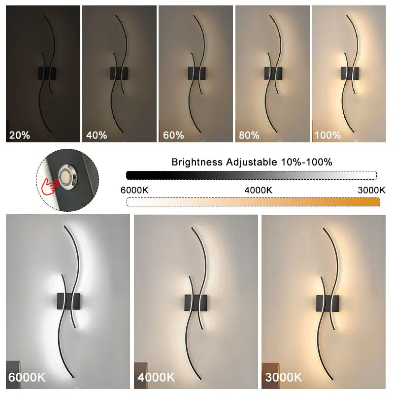 Lampade da parete a LED con batteria ricaricabile senza fili Sconce da parete per camera da letto Luci da parete dimmerabili touch 3CCT con corridoio telecomandato